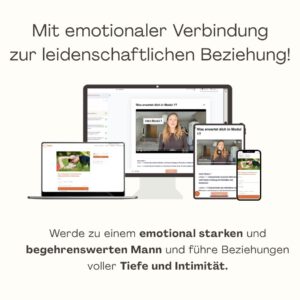 Mock-up des Online-Kurses "Mit emotionaler Verbindung zur leidenschaftlichen