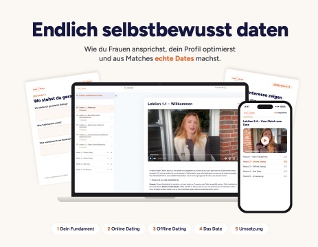 Mockup Online-Kurs "Endlich selbstbewusst daten"